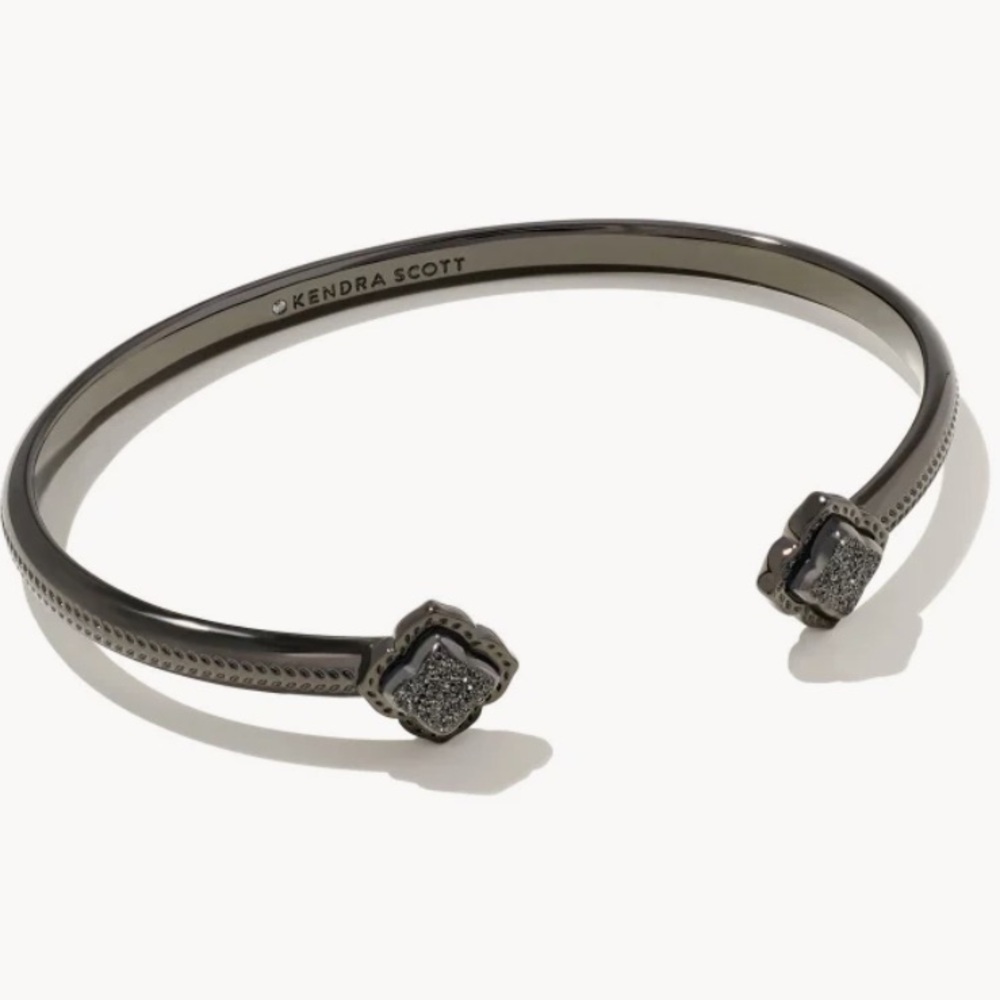 Kendra Scott Mallory Gunmetal Cuff Bracelet in Black Drusy Bracelet SOLD OUT